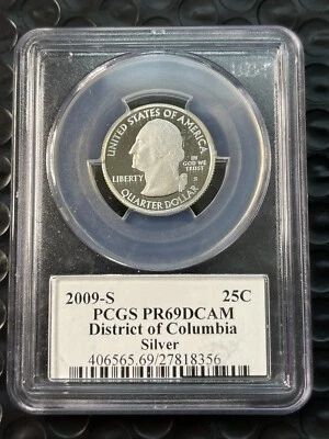 2009-S SILVER District of Columbia State Quarter PCGSPR69 DCAM State Flag Holder - Image 1 of 4