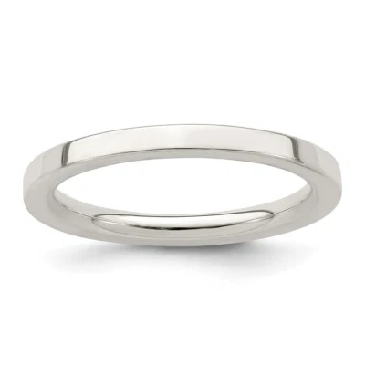 Sterling Silver 2mm Comfort Fit Flat Band Ring - Image 1 of 4