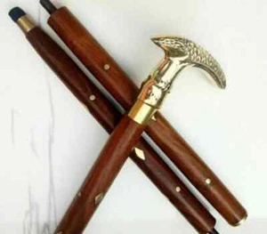 Bastón para caminar hecho a mano antiguo victoriano mango de latón estilo regalo - Imagen 1 de 8