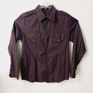 7 Diamonds Men Shirt Size L Long Sleeve Stretch Pockets Shoulders Straps 5468 - Picture 1 of 8