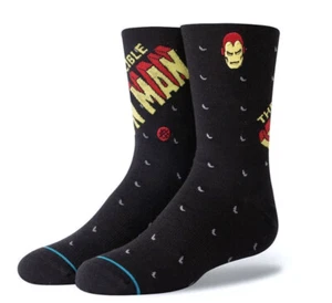 STANCE Marvel Invincible Iron Man Black Red Crew Socks New Youth Boys L 2-5.5 - Picture 1 of 6