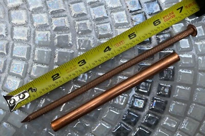 Juego de espigas de canal de cobre de 7" y virolas de cobre de 5", NUEVO Foto 1 de 4