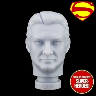 "Cabeza personalizada Mego Superman George Reeves V2 + calcomanía para figura de acción WGSH 8""" Foto 1 de 4