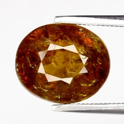 💎 Granate grosular amarillo natural ovalado de 6,00 quilates 10,5 x 8,8 mm - Piedra preciosa de África Foto 1 de 4