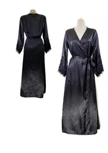 NUEVO CON ETIQUETAS Flora by Flora Nikrooz Stella Bata Satinada Ribete Veno Negra T80236 $68 - Imagen 1 de 7