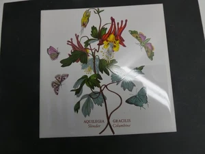 H&R JOHNSON ENGLAND TILE PORTMERION FLORAL AQUILEGIA GRACILIS SLENDER COLUMBINE - Picture 1 of 5