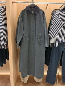 ZARA BNWT 2025. ANTHRACITE GREY WAXED TRENCH COAT CORDUROY COLLAR. 4341/708/807 - Picture 1 of 14