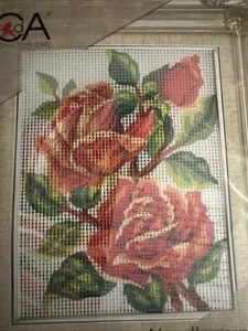 Printed needlepoint tapestry kits With Floss 20x25 Cm Rto Roses - Picture 1 of 4