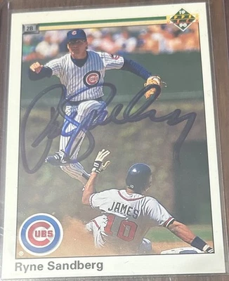 1990 Upper Deck RYNE SANDBERG #324 🔥 LINDO 🔥 Em pessoa ⚾️ Autógrafo 🔥 1/3 - Imagem 1 de 2