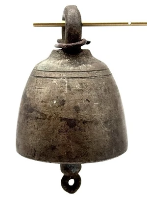 Antigua campana de templo de bronce del siglo XIX Birmania Myanmar Foto 1 de 4