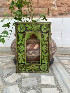 Pared jharokha Decoración del Hogar Tallado a Mano Decoración Madera Mano Flor Diseño - Imagen 1 de 7