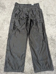 BC Ethic Enduro Pants Mens 36 Black Raver Cargo Satin Baggy Vintage Y2K Festival - Picture 1 of 12