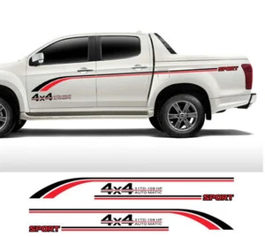 Graphic Side Door Car Sticker Decal Kit For Isuzu D-Max Trunk Bed Vinyl Stripes - Picture 1 of 14