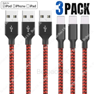 3Pack 10Ft USB Charging Cable Fast Charge Braided For iPhone 11 XR 8 7 Data Cord - Picture 1 of 9