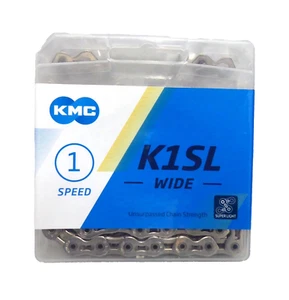 KMC K1SL SuperLite Kool Wide Chain - Single Speed 1/2" x 1/8", 100 Links, Silver - Picture 1 of 1