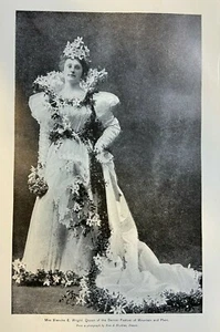 1897 Vintage Magazine Illustration Blanche E. Wright Denver Festival of Mountain - Picture 1 of 1