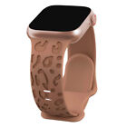 Engraved Band for Apple Watch Ultra2 49mm 9 8 7 6 5 Leopard Silicone Sport Strap