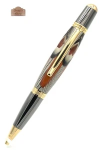 Handmade Sierra Pen – Amherst Pheasant Feathers, Black Titanium/Gold – Collector - Picture 1 of 10