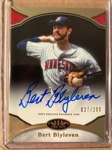 2020 Topps Tier One 1 PRIME PERFORMER Auto BERT BLYLEVEN #PPA-BBL  /200 TWINS - Picture 1 of 2