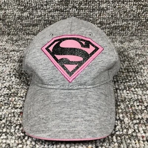 Supergirl Kids Hat Youth Baseball Cap Medium Strap Back Girls Hat Gray Pink - Picture 1 of 10