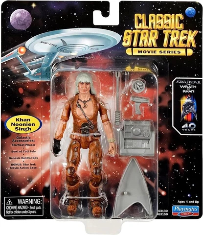 Classic Star Trek Movie Series Khan Noonien Singh Action Figure - Playmates MOC Cover