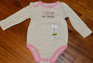 Baby Girl's Jumping Beans I Love Mommy Long Sleeve One Piece Bodysuit Size 18M