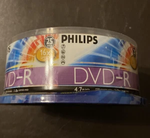 Philips DVD+R 120 Mins 4.7GB 16X Speed Recordable Blank Discs 25 Pack - Picture 1 of 2