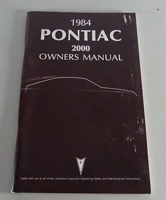 Manuale Dell'Utente / Manuale Pontiac 2000 Edizione 1984 - Immagine 1 di 2