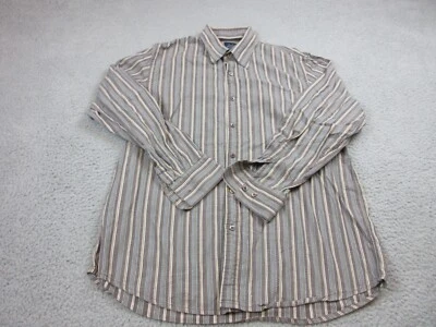 Indigo Palms Shirt Mens Large Brown Stripes Button Up Casual Tommy Bahama - Image 1 of 4
