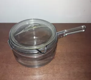 Vintage Pyrex Clear  Glass Saucepan With Lid - Picture 1 of 3