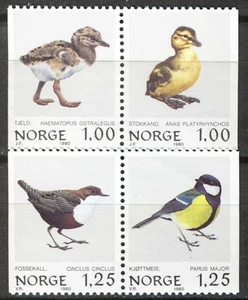 D1 Norway 1980, NK 859-62, MNH, 2 pairs Norwegian Birds, MI 811-14, SC #759. - Picture 1 of 1