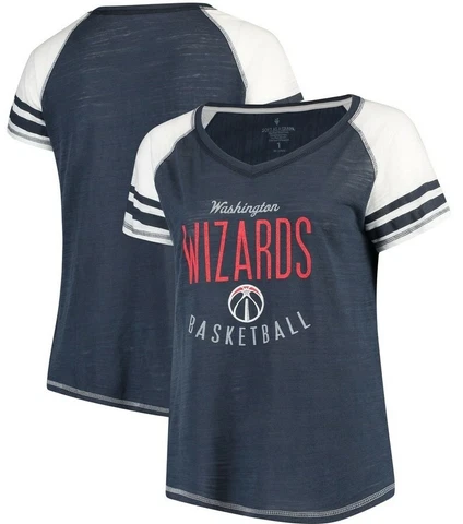 Washington Wizards Soft As A Grape Plus Size Color Blocked Raglan T-Shirt Cover