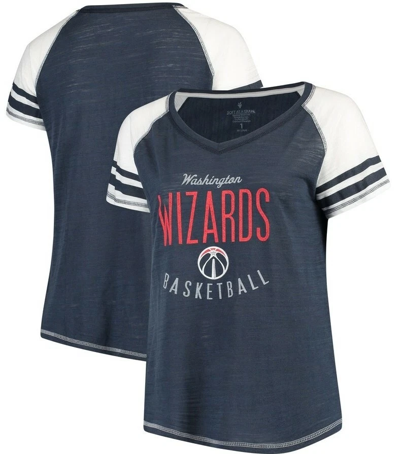 Футболка реглан Washington Wizards Soft As A Grape большого размера цветная блокированная - Изображение 1 из 4