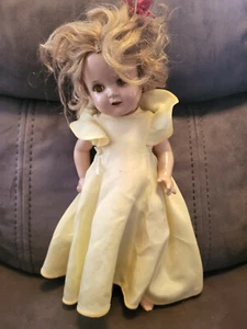 Vintage Antique 17" Nancy Doll (Needs TLC) (1950s?)  Shirley Temple Style  - Picture 1 of 9