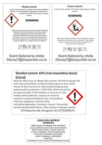 CLP Etiketten - nach Maß - für Wachsschmelzen, Kerzen, e - Bild 1 von 1