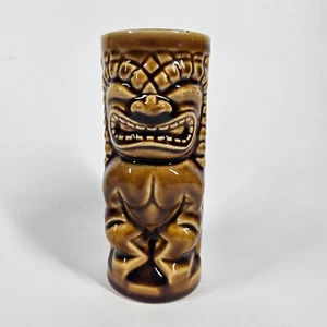 Orchids of Hawaii Tiki Mug Vintage Brown Ceramic Japan CRACKED - Picture 1 of 11