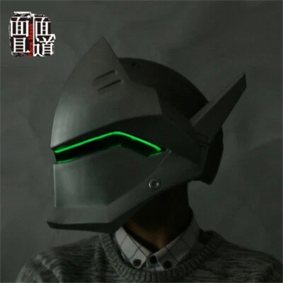 Casco de Cosplay Game Overwatch Genji 1:1 Máscara de Luz LED Portátil PVC Accesorios de Fiesta Foto 1 de 4