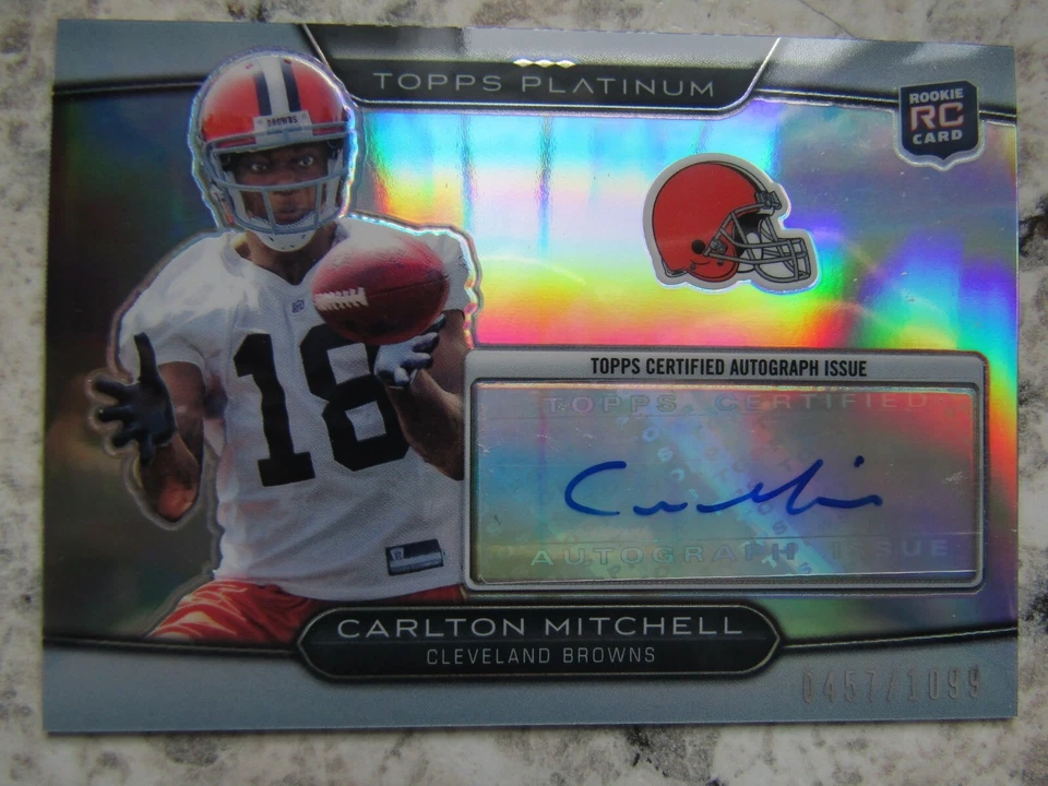 Cleveland Browns Carlton Mitchell Signed Autographed 2010 Topps Platinum Mint - Image 1 of 1