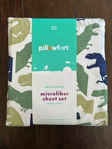 Pillow Microfiber Full Sheet Set Colossal Chop Dinosaur Green - Picture 1 of 2