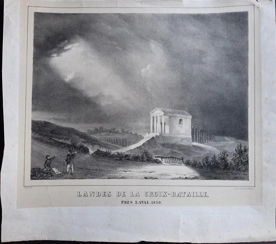 Landes de la Croix-Bataille près Laval 1830 par Beauvais 19ème - Photo 1/1