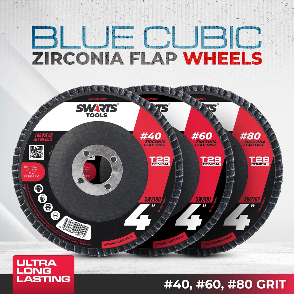 4” 100mm Premium Zirconia Flap Disc / Wheel Angle Grinder Sanding Disk for Metal - Image 1 of 4