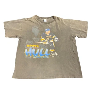 Vintage Official 90s NHL Brett Hull St. Louis Blues T-Shirt Black XL Salem Tag - Picture 1 of 10