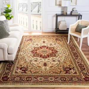 8x11 Oriental Medallion Rug Carpet Traditional Area Oriental Tribal Red Ivory - Picture 1 of 1
