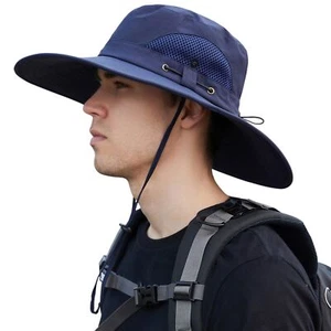 Mens Sun Hat Summer Outdoor UPF50+ UV Protection Waterproof Wide Brim Bucket ... - Picture 1 of 7