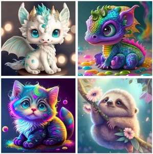 4 Pack 5D Animals Diamond Painting Kits for Adults - Crystal Diamond Art for Adu - Picture 1 of 7