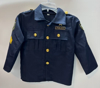 OFICIAL DE POLICÍA Disfraz de Halloween HÉROE Policía NIÑO NIÑA Chaqueta Azul Marino con Parches PEQUEÑO Foto 1 de 4