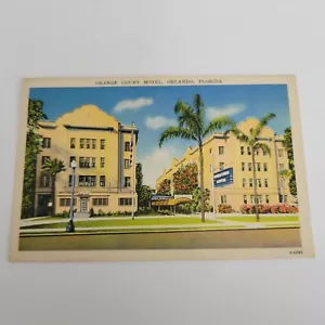 Postcard Orange Court Hotel Orlando Florida Palm Tree Building Sky Clouds - Picture 1 of 2