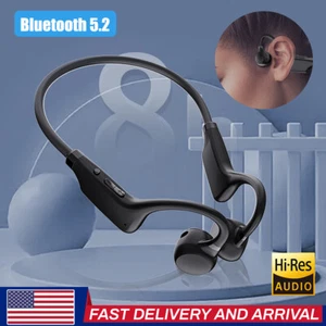 Bone Conduction Headphones Bluetooth 5.2 Neck Hanging Type Earbuds Sport Headset - Picture 1 of 8