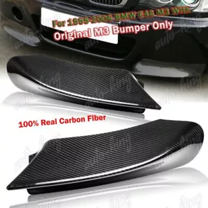 CSL-Style 100% Real Carbon Fiber Front Bumper Splitter Lip For 99-06 BMW E46 M3 - Picture 1 of 5