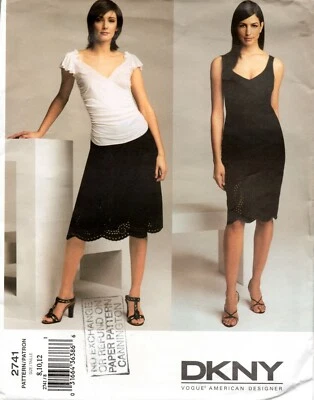 Vogue Designer Sewing Pattern 2741 DNKY Misses Dress Top Skirt Size 8-12 - Image 1 of 2